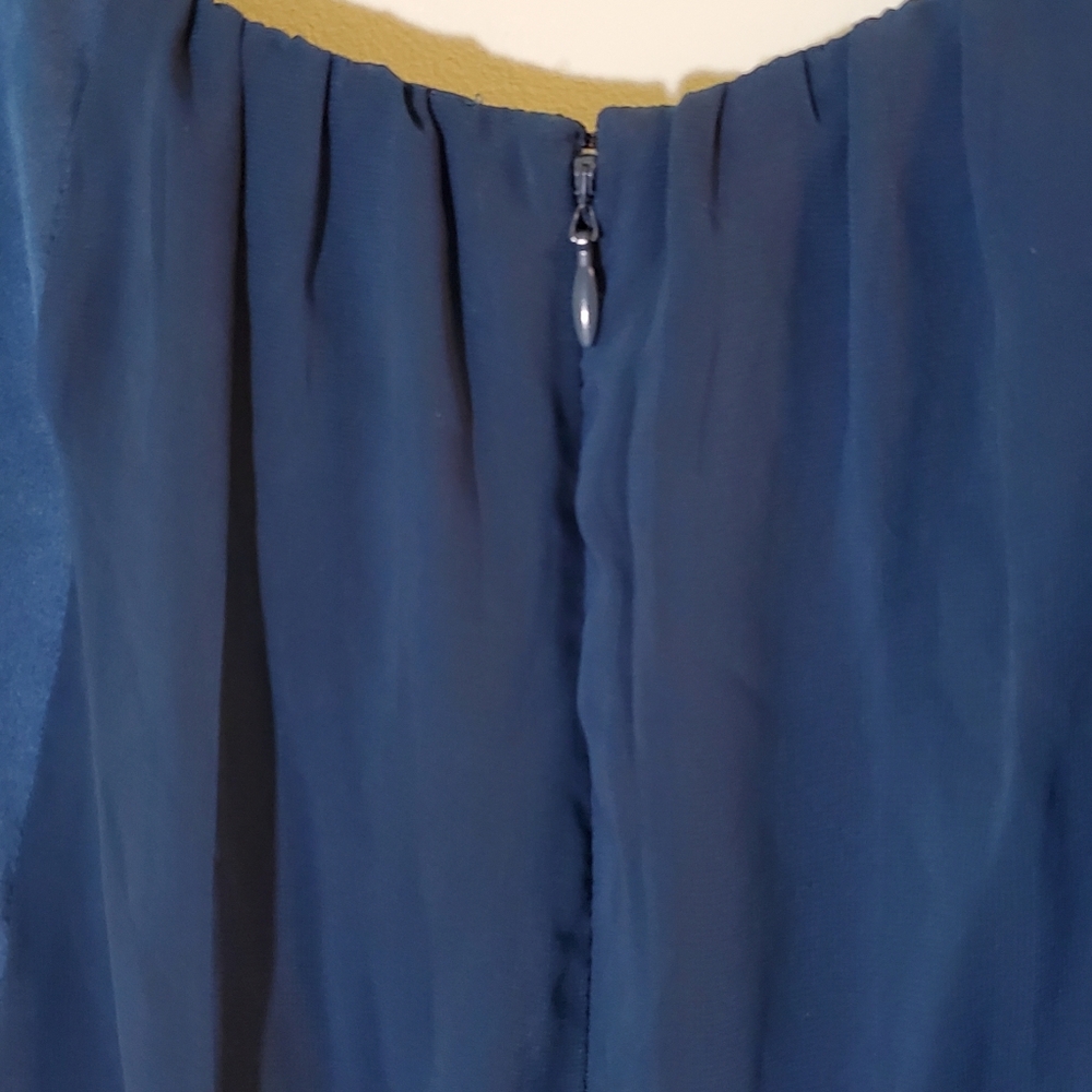 👗 Jessica Simpson Blue Fit & Flare Cocktail Dress Sz 10 ~ Romantic Whimsical - Picture 7 of 11